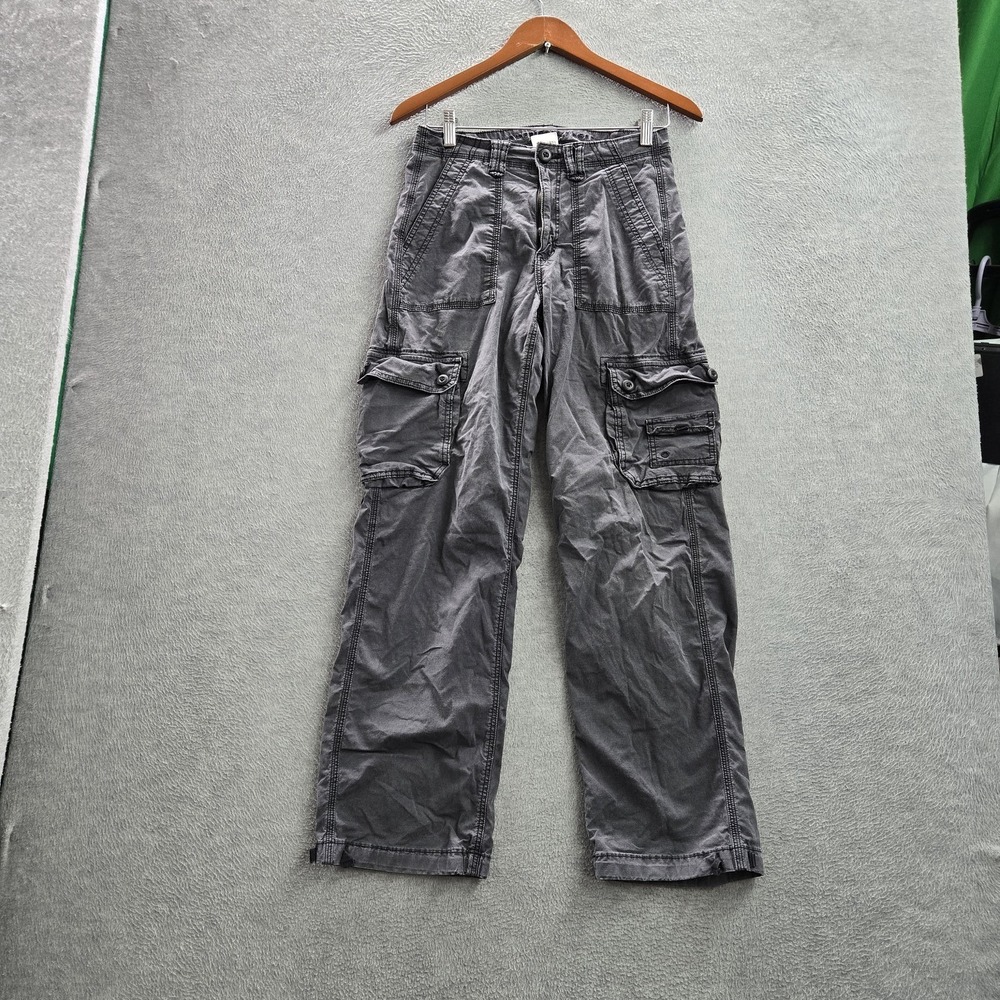 American‎ Eagle Outfitters Women Pants 4 Gray Cargo Baggy Y2K Skate 29" Inseam
